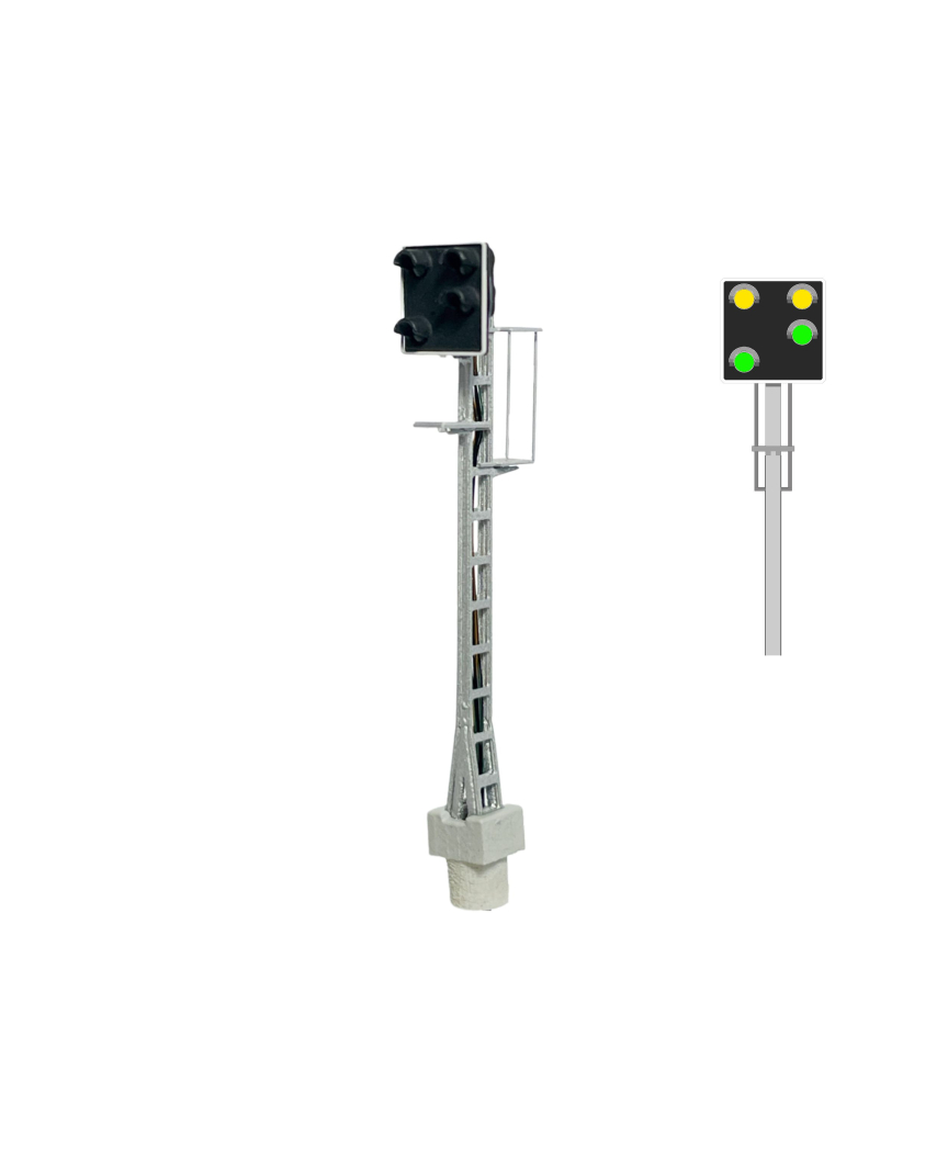 N | ?BB - Distant signal with 4 LEDs and white fra