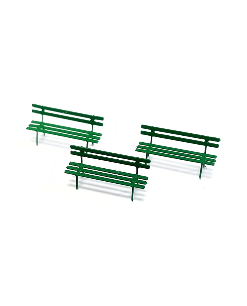 Bancs de parc verts