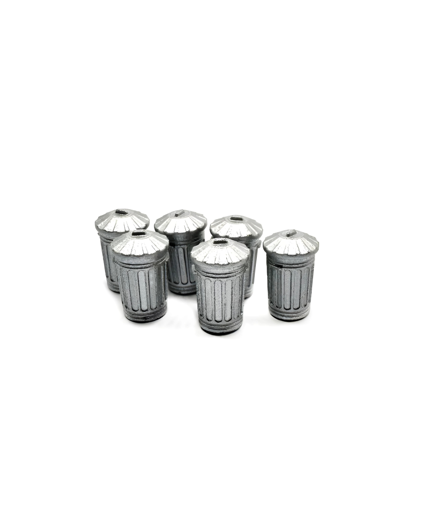 6 metal rubbish bins