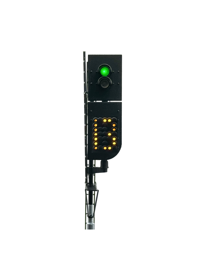 NS - Distant signal with speed indicator (Green/Ye