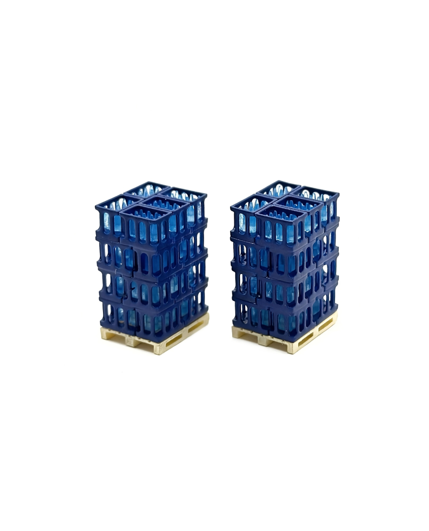 Blue water boxes on pallet (2 units)