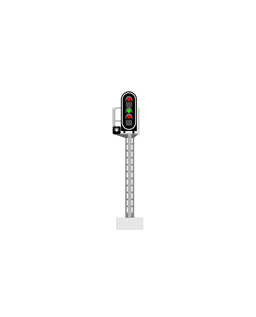 H0 | SNCF - Main signal with 4 LEDs (Red/Green/Red