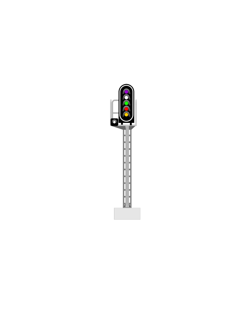 H0 | SNCF - Main signal with 6 LEDs (Purple/White/
