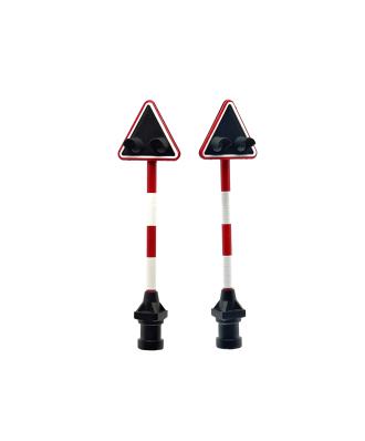 Feu clignotant suisse pour passage à niveau (2 pièces)