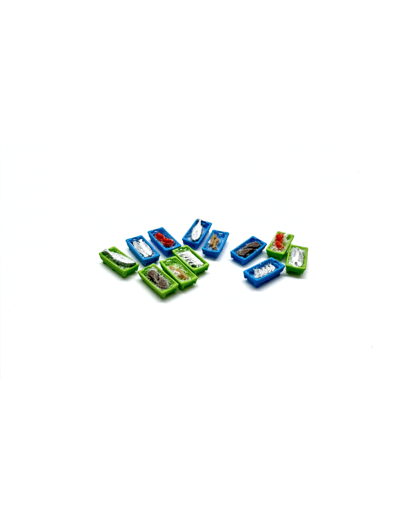 6 cajas de pescado