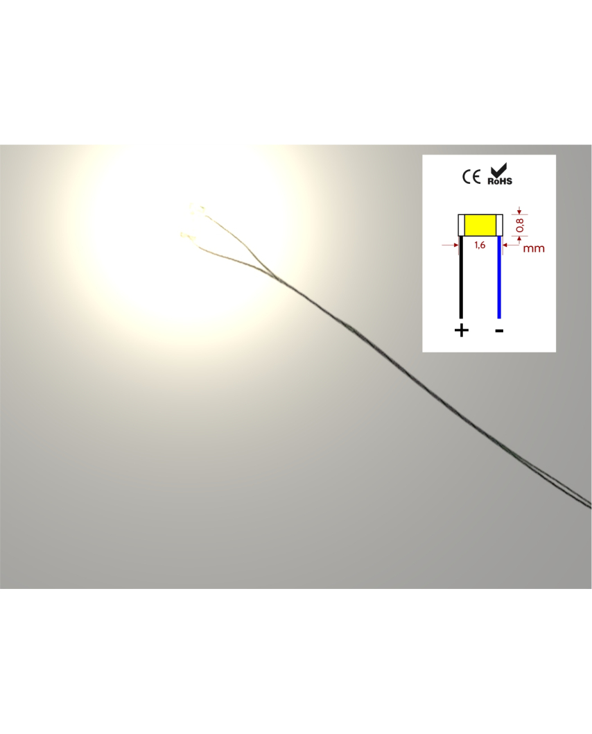 LED 0603 Blanc chaud précâblé (10 pcs.)