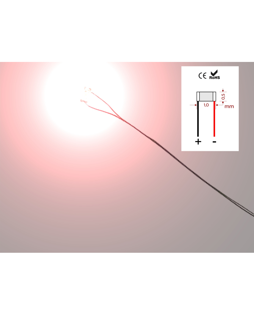 LED 0402 Rojo precableado (10 u.)