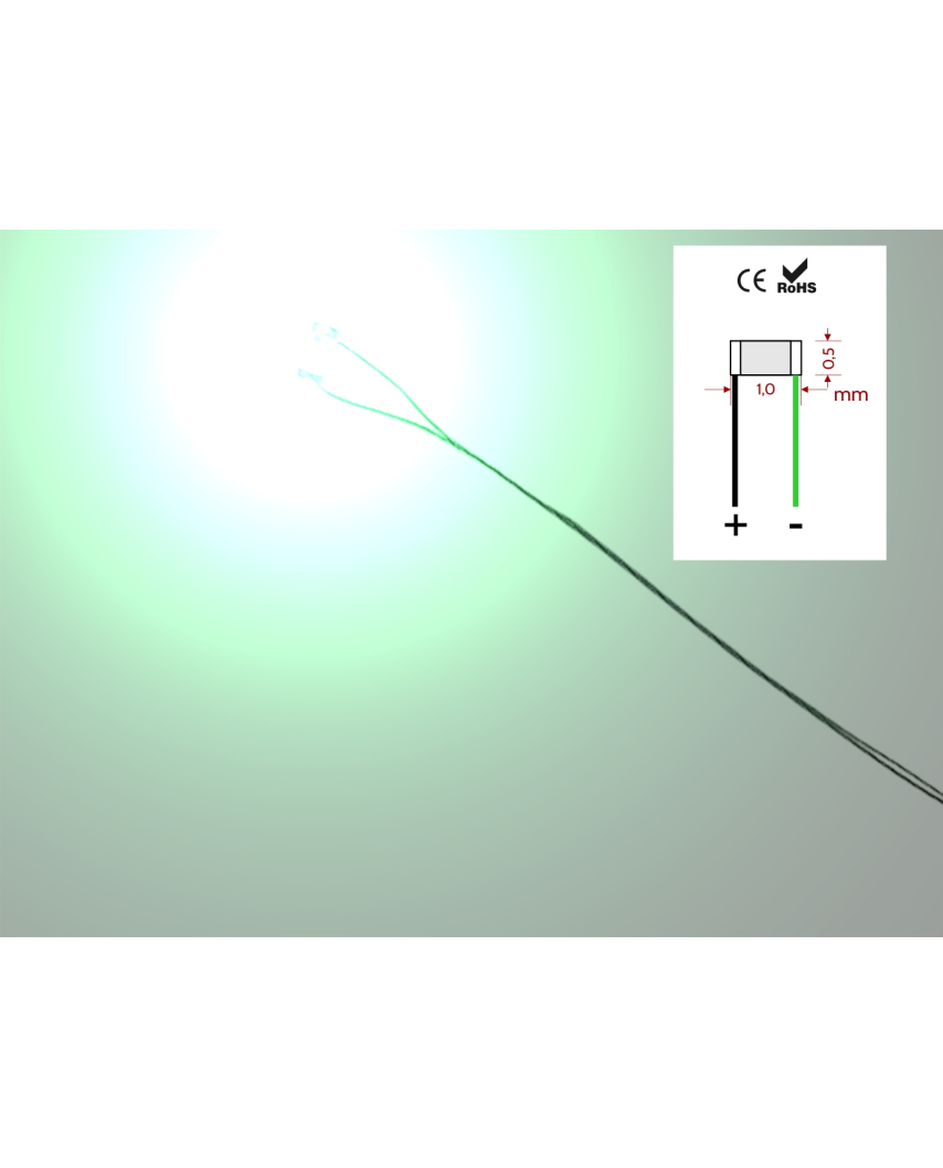 LED 0402 Verde precableado (10 u.)