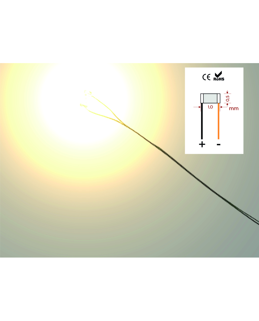 LED 0402 Amarillo precableado (10 u.)