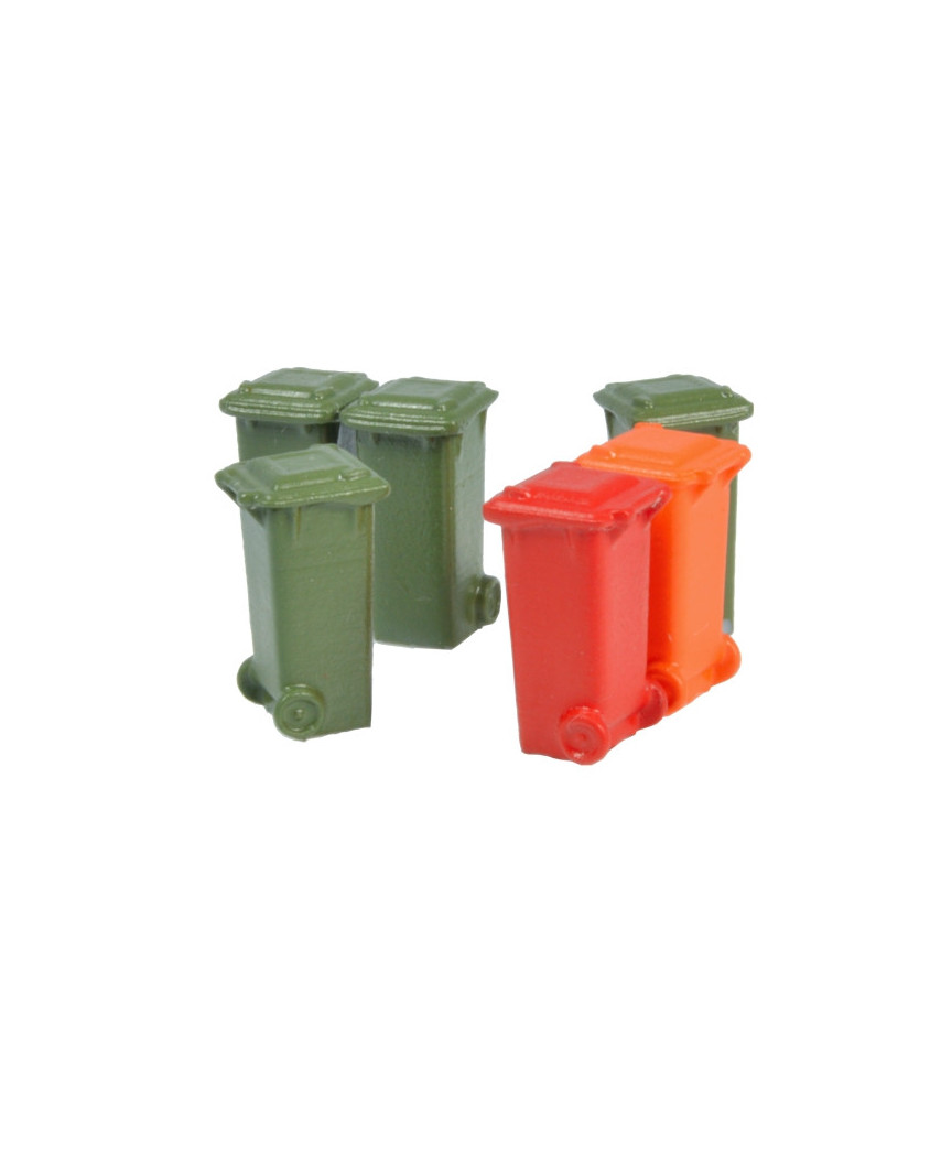 Container 100 l. -Olivgrün, Rot, Orange- (6 St.)