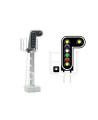 SNCF - Signal principal avec 8 LEDs (double jaune/violet/blanc/vert/rouge/jaune/blanc)
