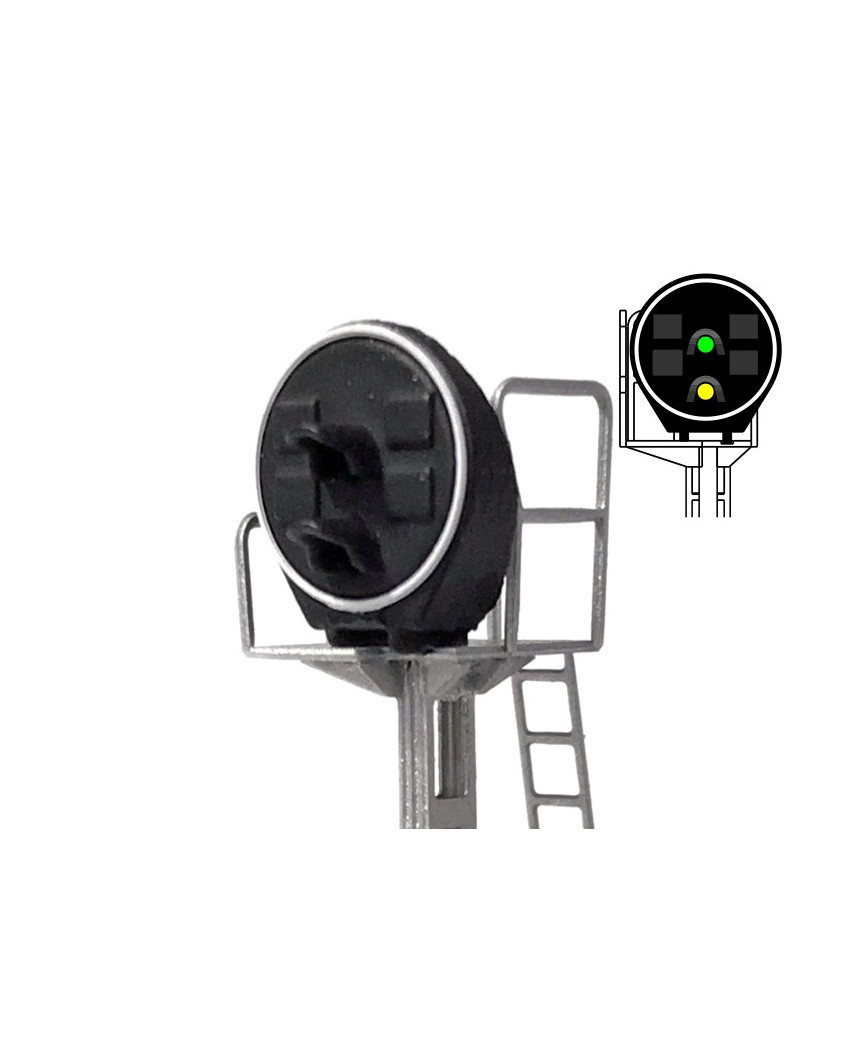 N | SNCF - Signal type Disk 2 lights (green/yellow