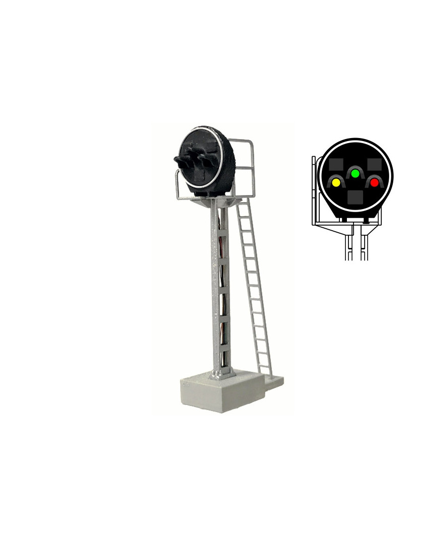 N | SNCF - Signal type Disk 3 lights (yellow/green/red)