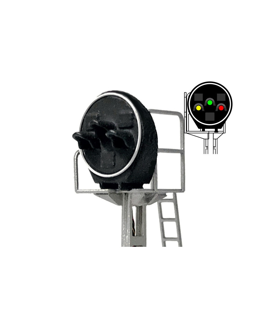 N | SNCF - Signal type Disk 3 lights (yellow/green/red)