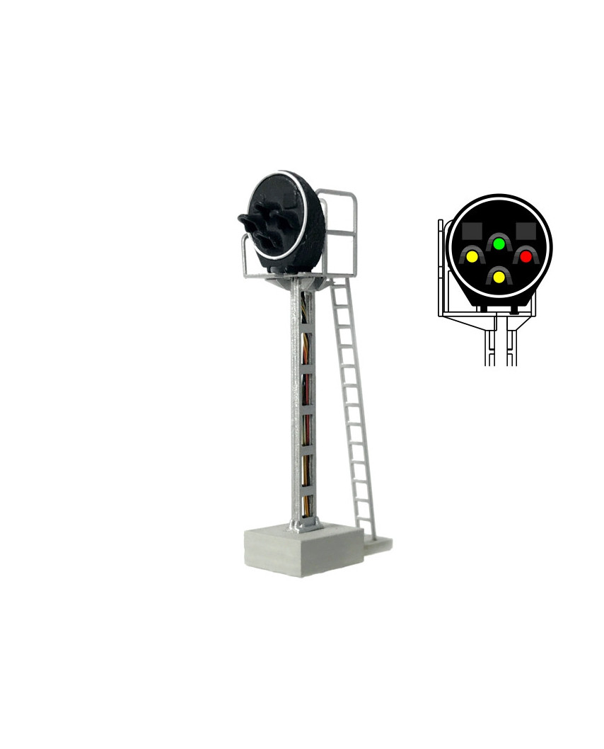 N | SNCF - Signal type Disk 3 lights (yellow/green