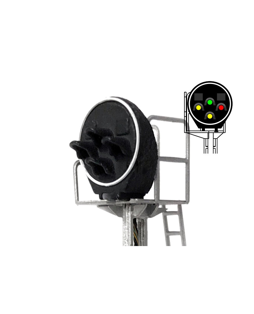 N | SNCF - Signal type Disk 3 lights (yellow/green