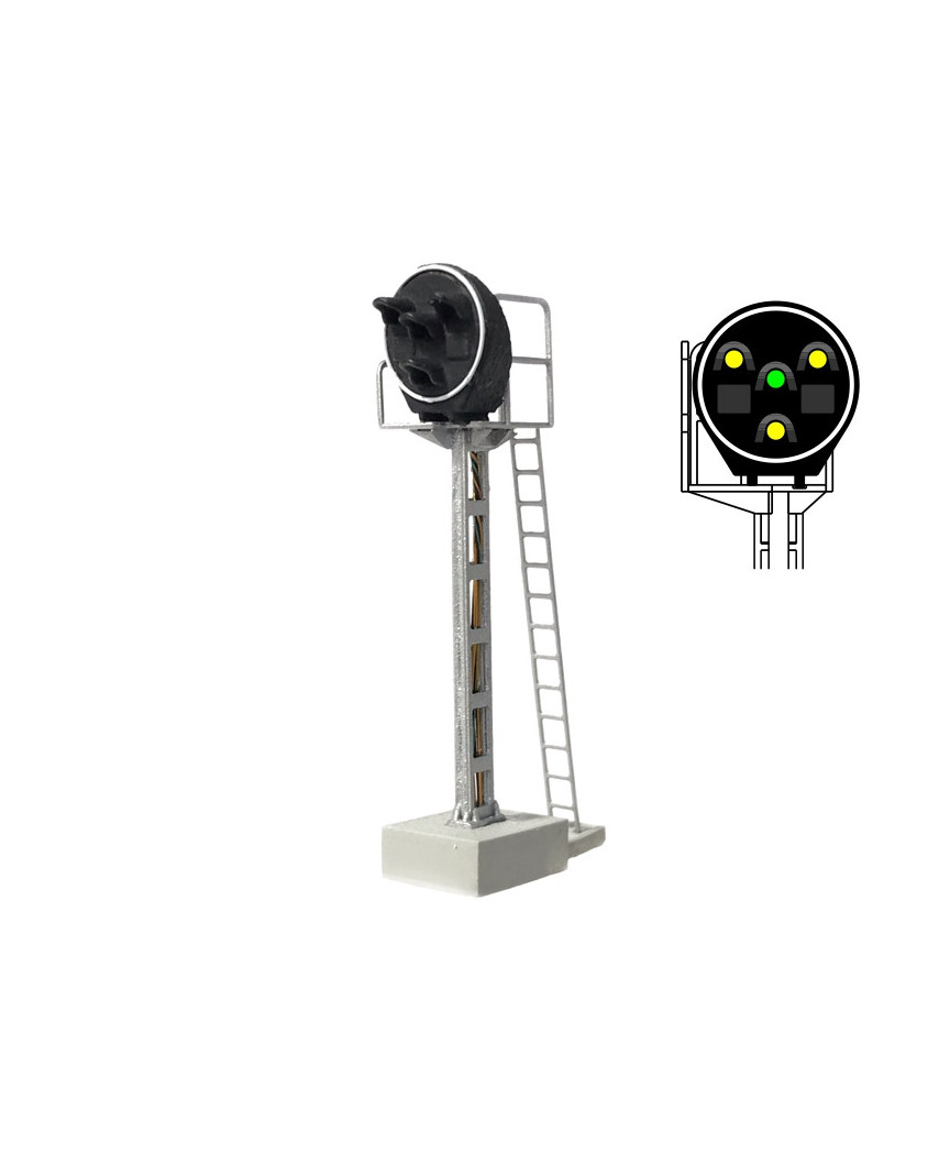 N | SNCF - Signal type Disk 4 lights (y/g/y/y)