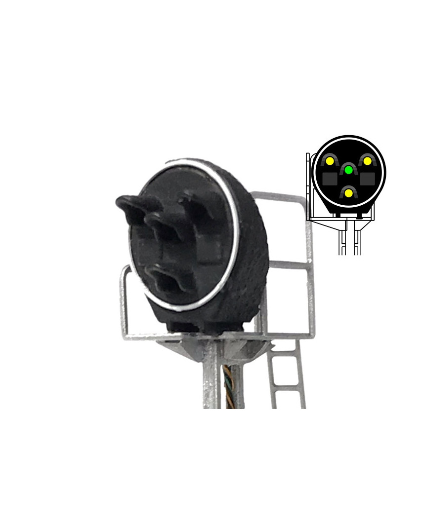 N | SNCF - Signal type Disk 4 lights (y/g/y/y)