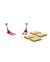 2 red pallet jacks and 4 europallets