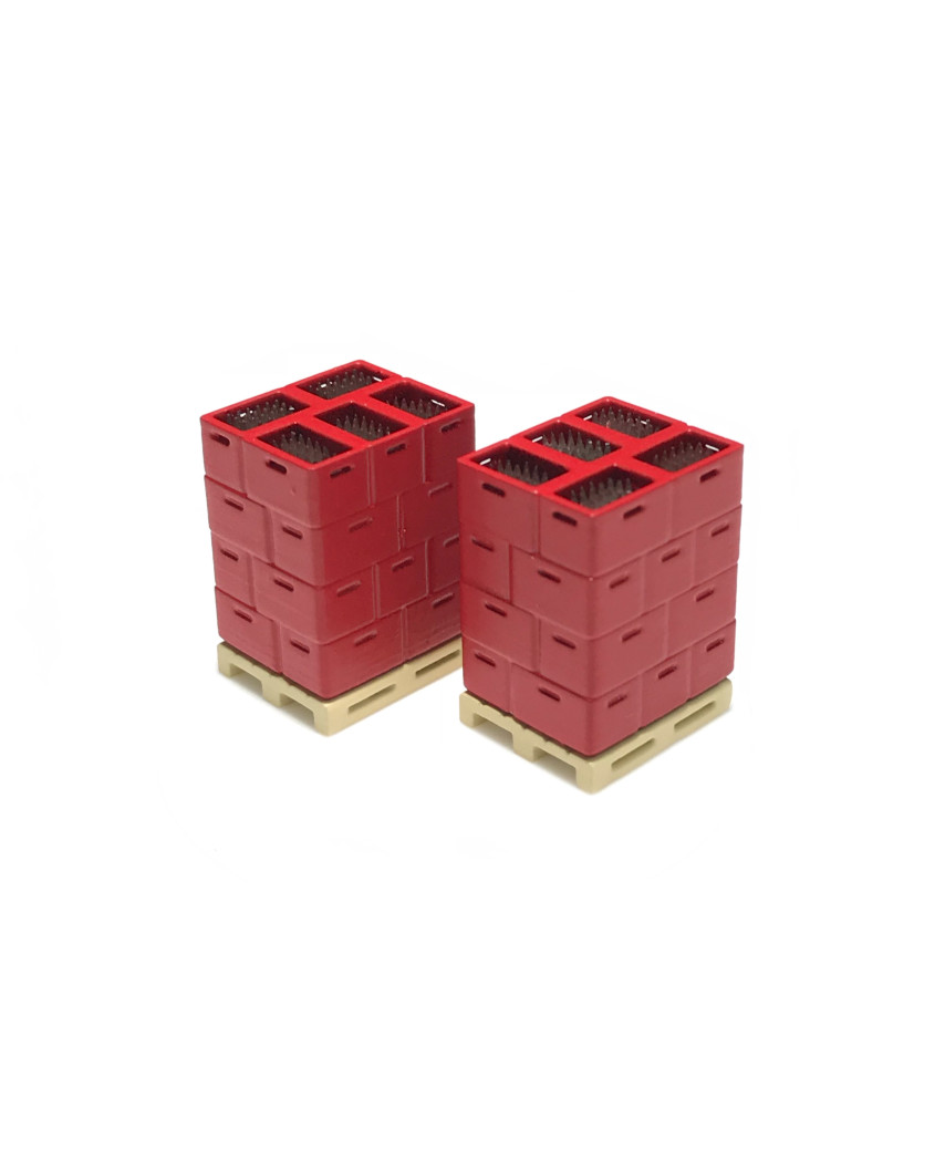 2 Paletten mit Flaschenkisten (Rot)