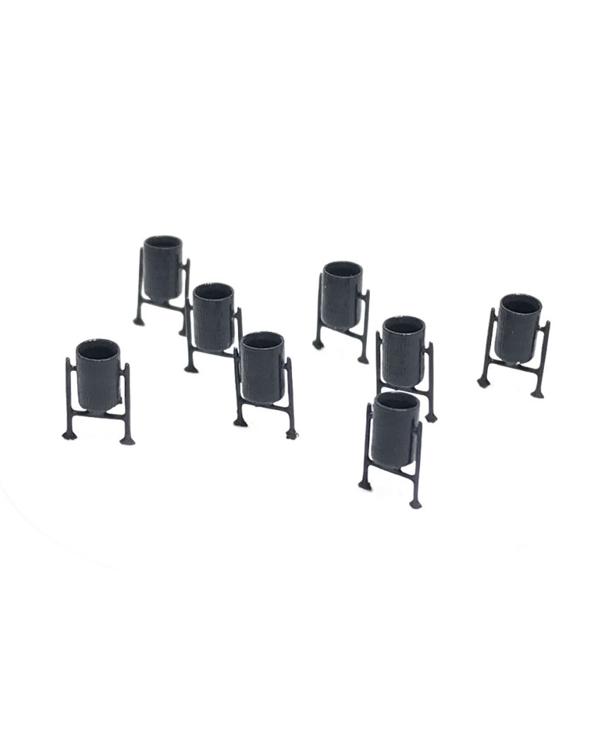 N | 8 metal bins (dark grey)