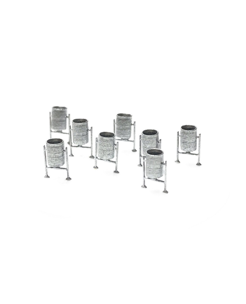 N | 8 metal bins (silver)