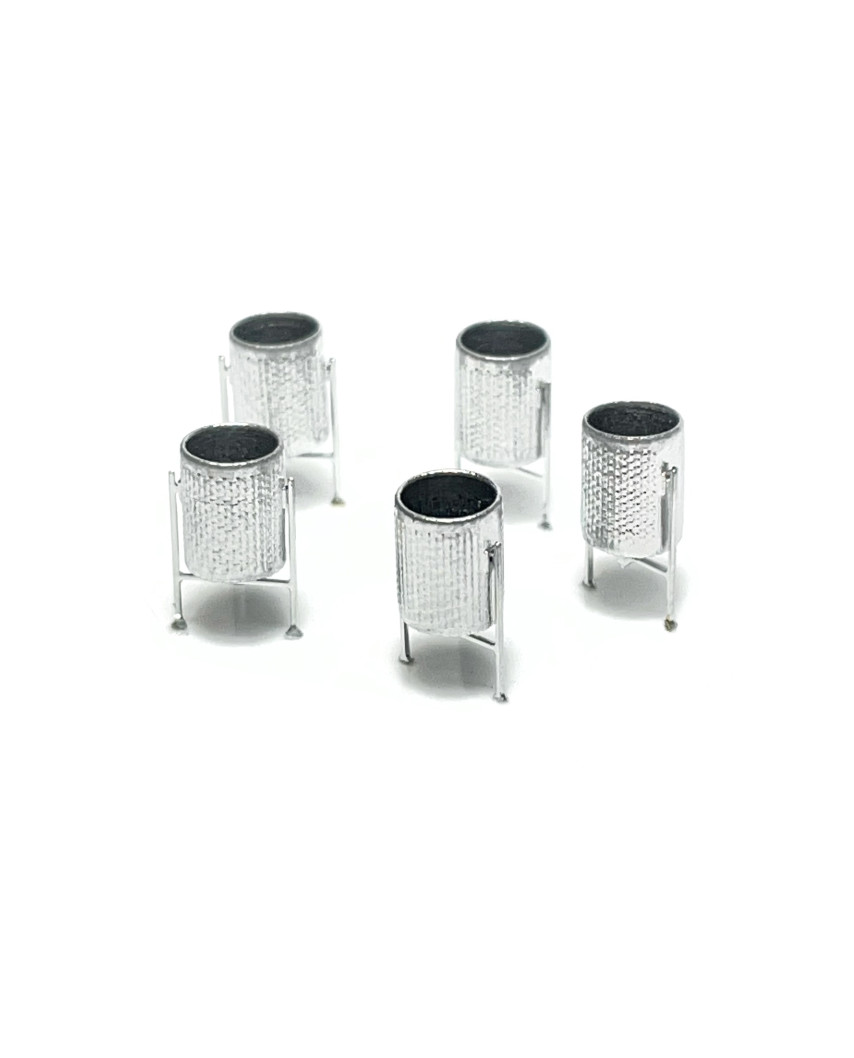 H0 | 5 metal bins (silver)