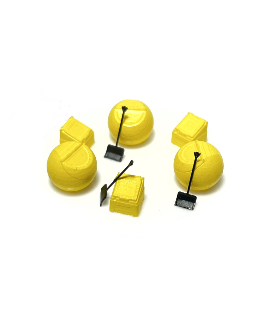 Bacs à sel / sable et pelles (jaune)