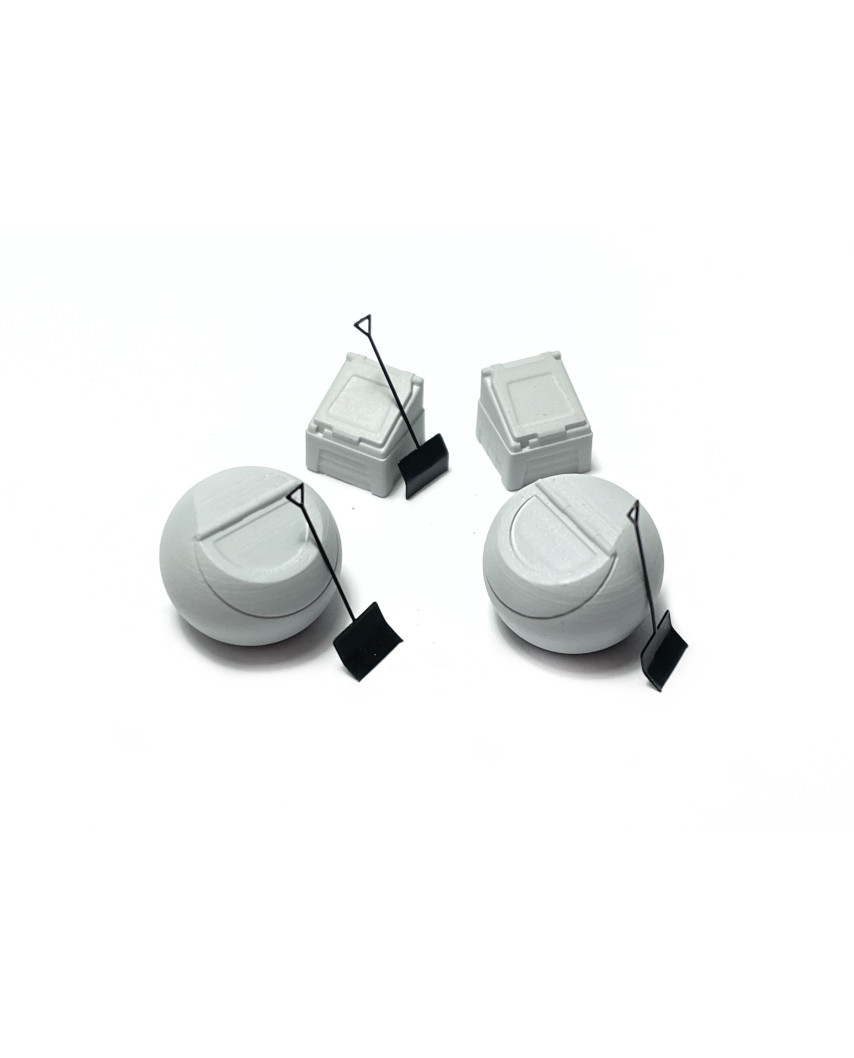 Salt/grit bins and shovels (gray)