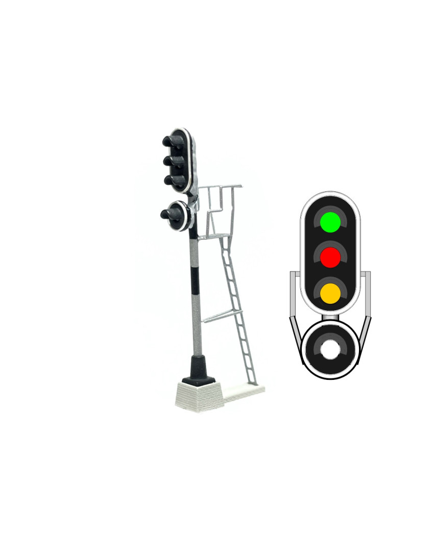 RENFE - Signal de sortie avec 4 LEDs (vert/rouge/jaune/blanc) - FINESCALE