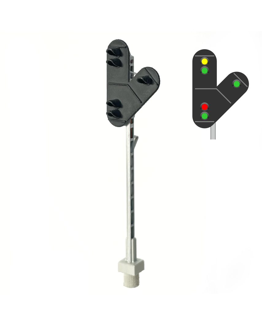 DSB I-SI Signal 5 Lichter V form - rechts