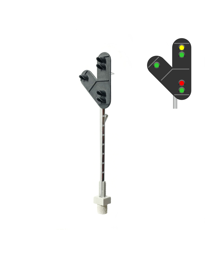 DSB I-SI Signal 5 Feux Forme en V - gauche