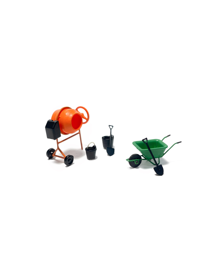 Orange concrete mixer set