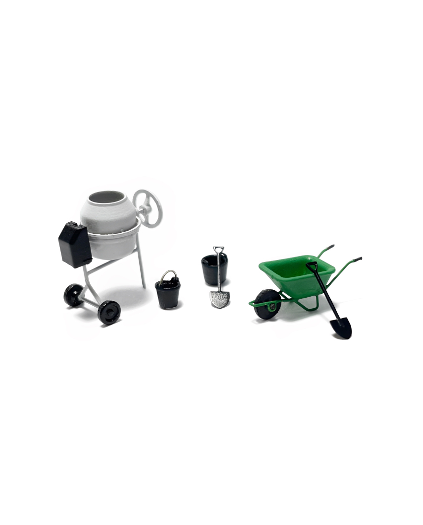 Gray concrete mixer set
